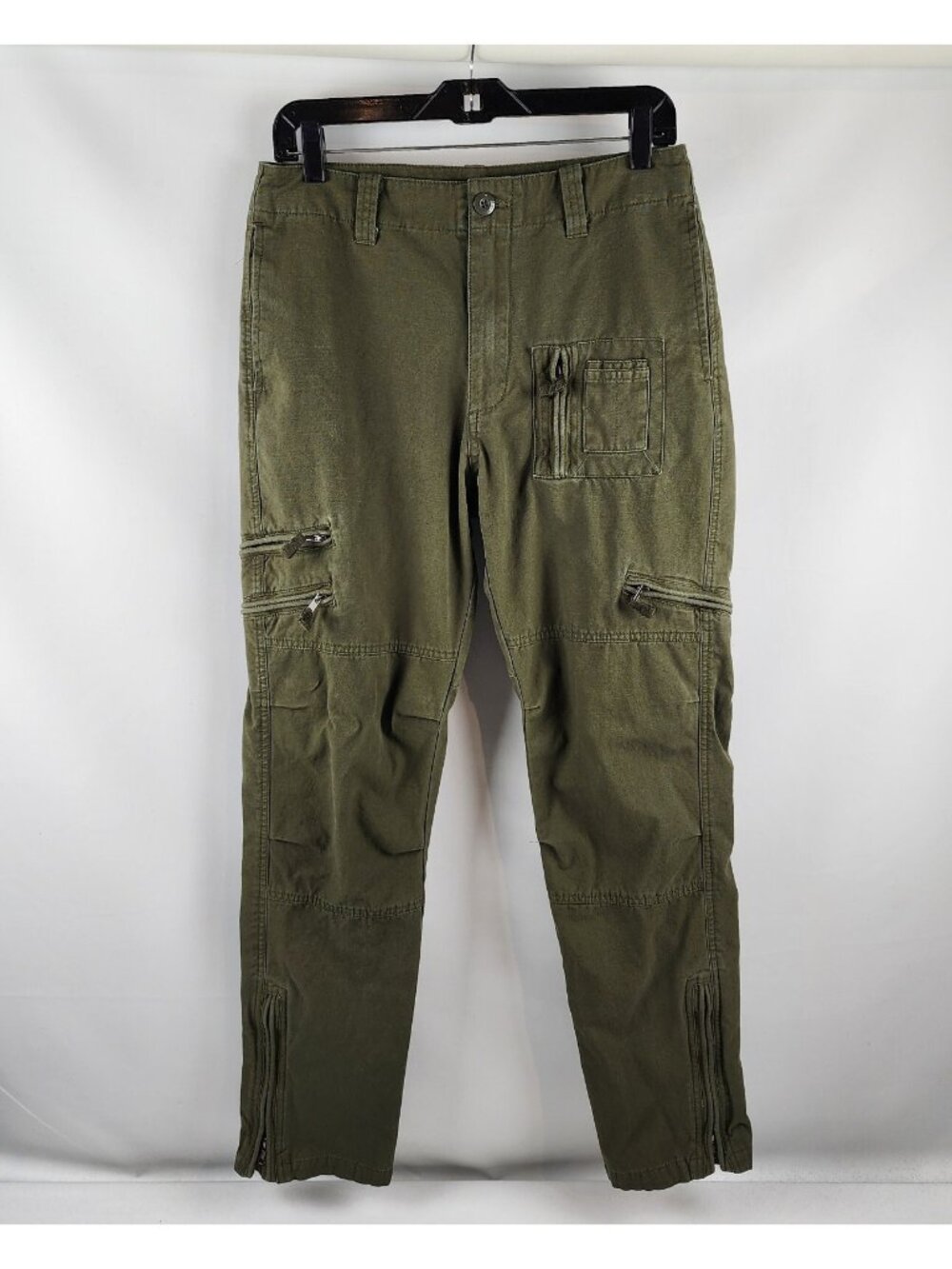 Free Knight Pants Mens 30 Cargo Tactical US Army Military Zipper Olive Green
